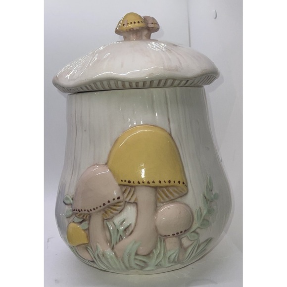 Arnels Other - Arnels Mushroom Ceramic 11 Inch Cookie Jar / Canister Tan Mushroom Cap